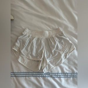 White Lululemon 2.5 inch shorts